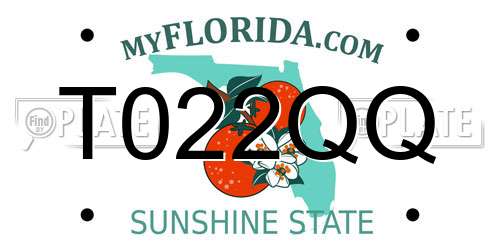 T022QQ Florida License Plate