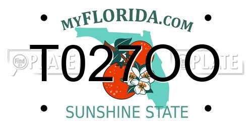 T027OO Florida License Plate