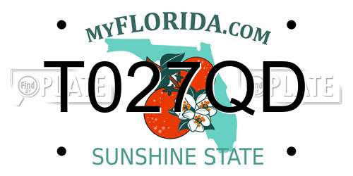 T027QD Florida License Plate