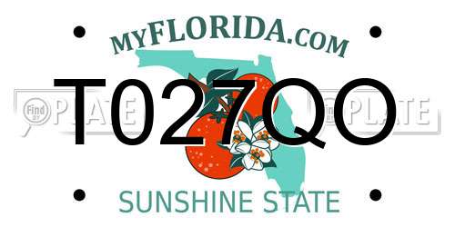 T027QO Florida License Plate