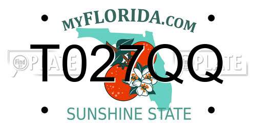 T027QQ Florida License Plate