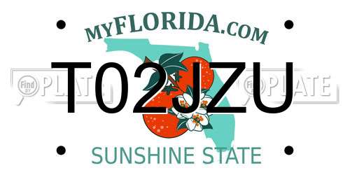 T02JZU Florida License Plate