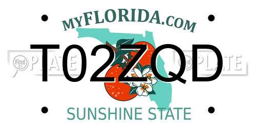 T02ZQD Florida License Plate