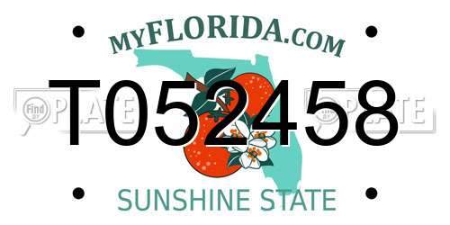 T052458 Florida License Plate