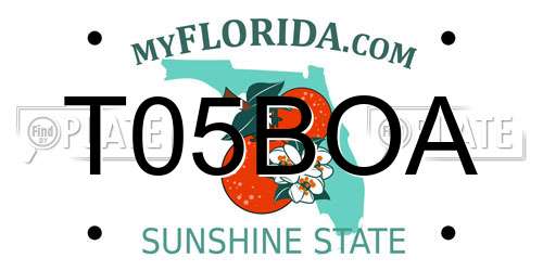 T05BOA Florida License Plate