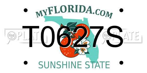 T0627S Florida License Plate
