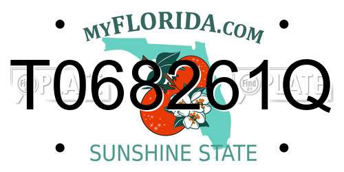 T068261Q Florida License Plate