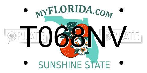 T068NV Florida License Plate