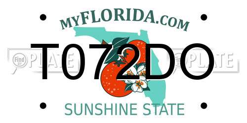 T072DO Florida License Plate