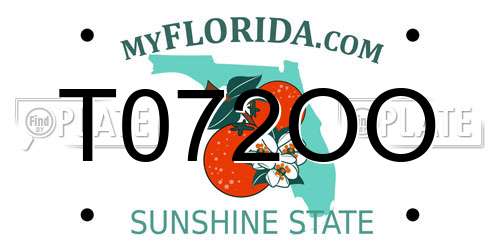 T072OO Florida License Plate