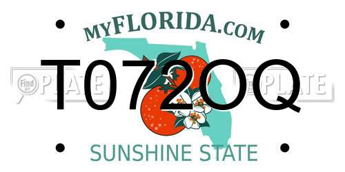 T072OQ Florida License Plate
