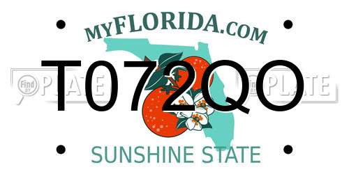 T072QO Florida License Plate