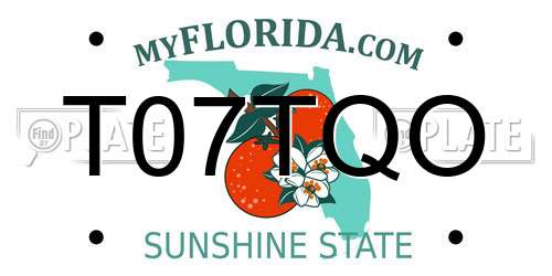T07TQO Florida License Plate