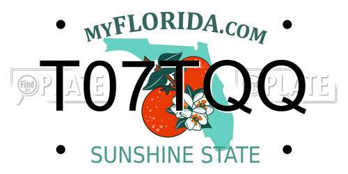 T07TQQ Florida License Plate