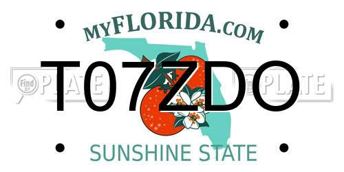 T07ZDO Florida License Plate