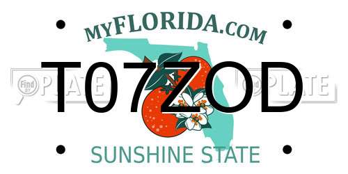 T07ZOD Florida License Plate