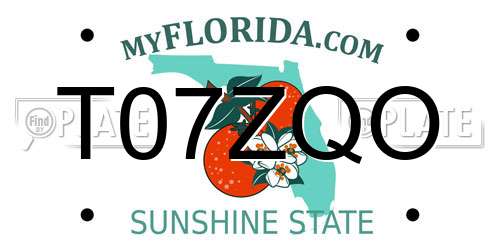 T07ZQO Florida License Plate