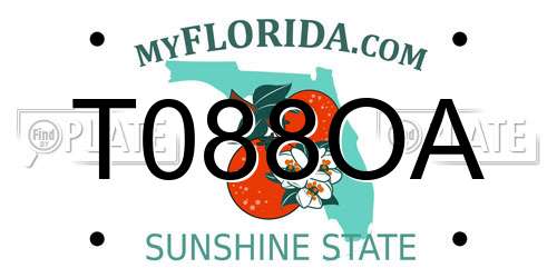 T088OA Florida License Plate