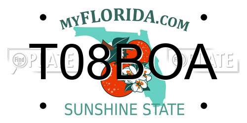 T08BOA Florida License Plate