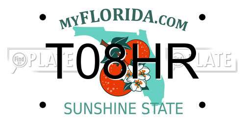 T08HR Florida License Plate