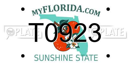 T0923 Florida License Plate