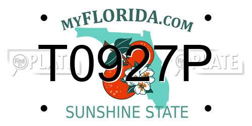 T0927P Florida License Plate