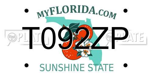 T092ZP Florida License Plate