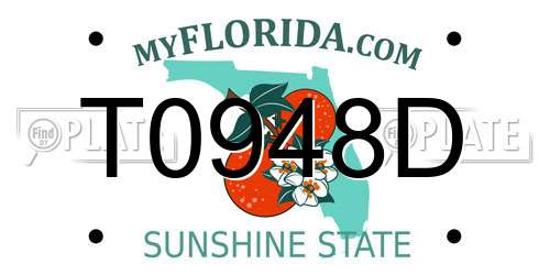 T0948D Florida License Plate