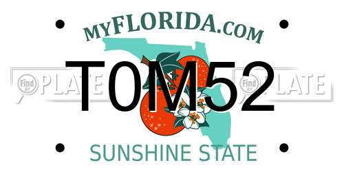 T0M52 Florida License Plate
