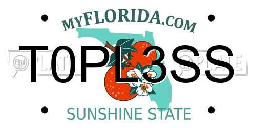 T0PL3SS Florida License Plate