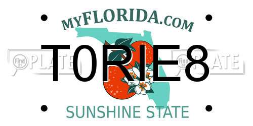 T0RIE8 Florida License Plate