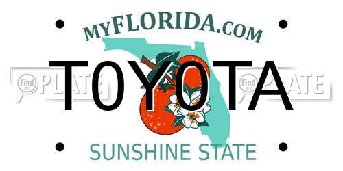 T0Y0TA Florida License Plate