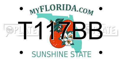 T117BB Florida License Plate