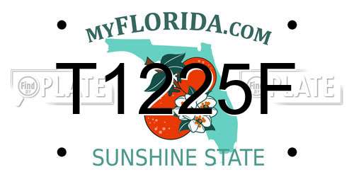 T1225F Florida License Plate