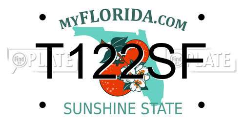 T122SF Florida License Plate