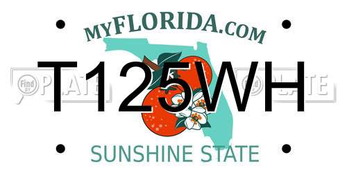 T125WH Florida License Plate