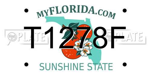 T1278F Florida License Plate