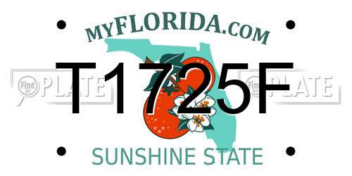T1725F Florida License Plate