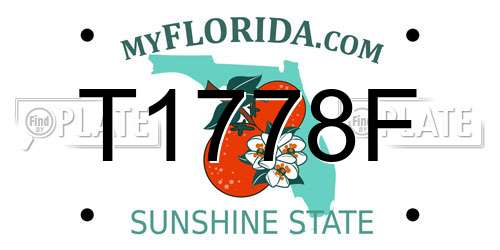 T1778F Florida License Plate