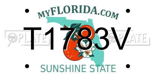 T1783V Florida License Plate