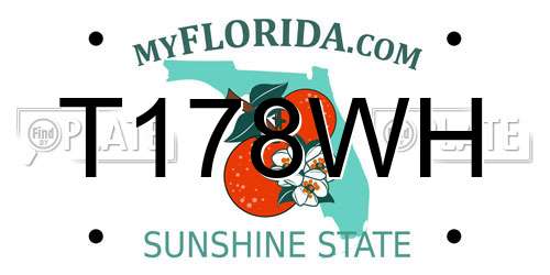 T178WH Florida License Plate