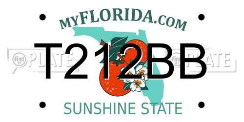 T212BB Florida License Plate
