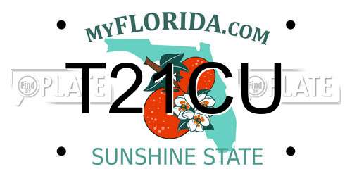 T21CU Florida License Plate