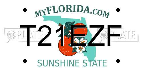 T21EZF Florida License Plate