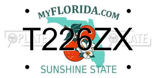 T226ZX Florida License Plate