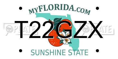 T22GZX Florida License Plate