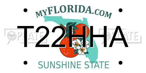 T22HHA Florida License Plate