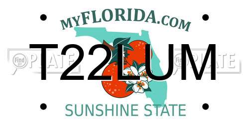 T22LUM Florida License Plate