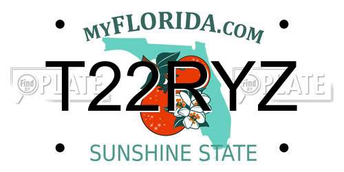 T22RYZ Florida License Plate