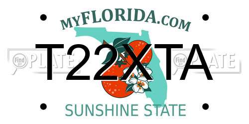 T22XTA Florida License Plate